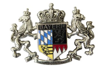 Preview: Anstecker Pin Bayern Bayern Wappen mit 2 Löwen zum Anstecken an Hut, Weste, Trachtenkleidung